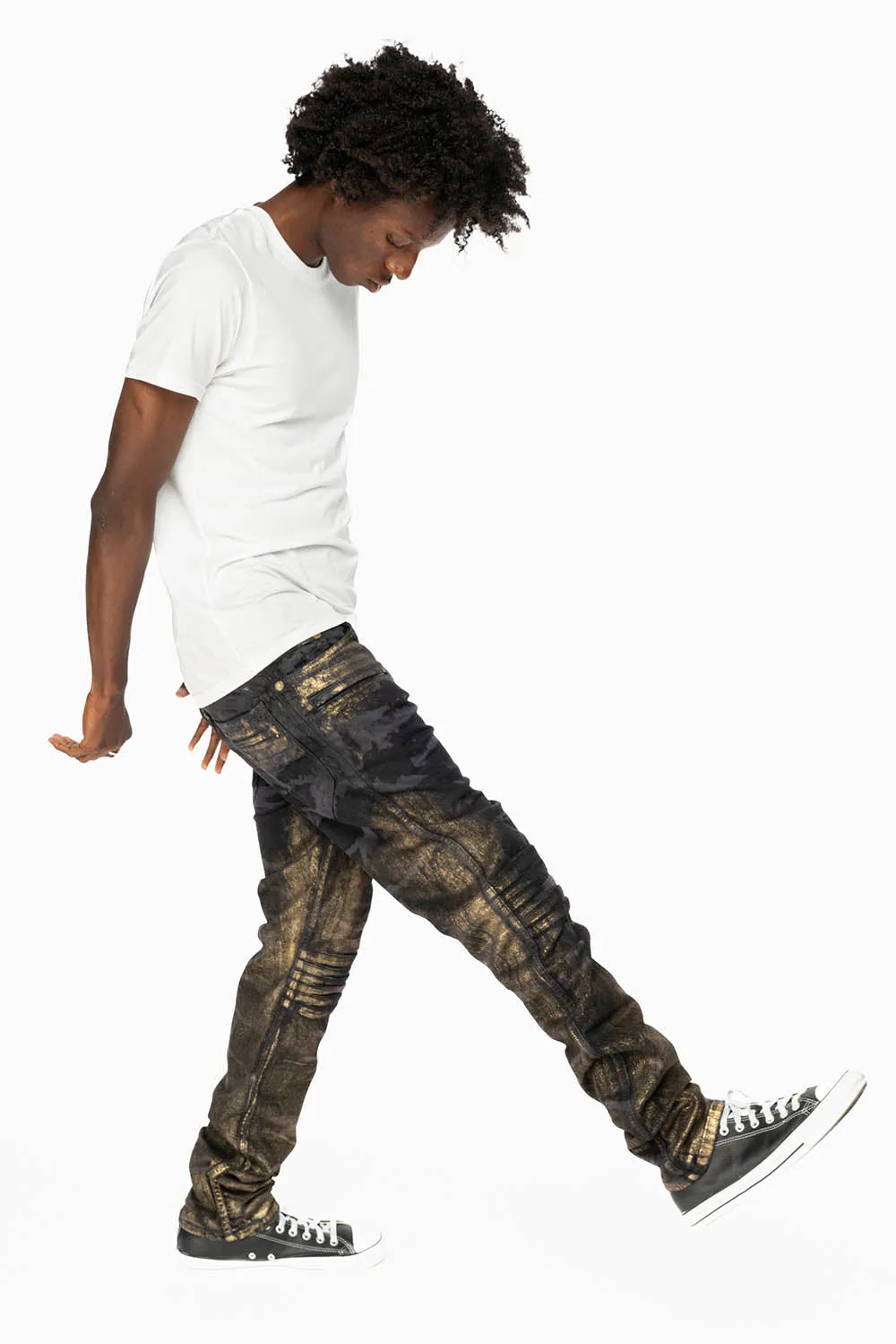 MENS MOTO BIKER JEANS IN AERO BLACK WASH sold by Robin's Jean