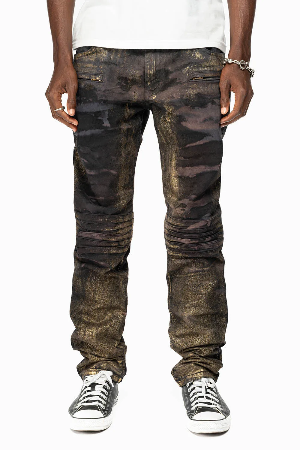 MENS MOTO BIKER JEANS IN AERO BLACK WASH sold by Robin's Jean product image thumbnail 2