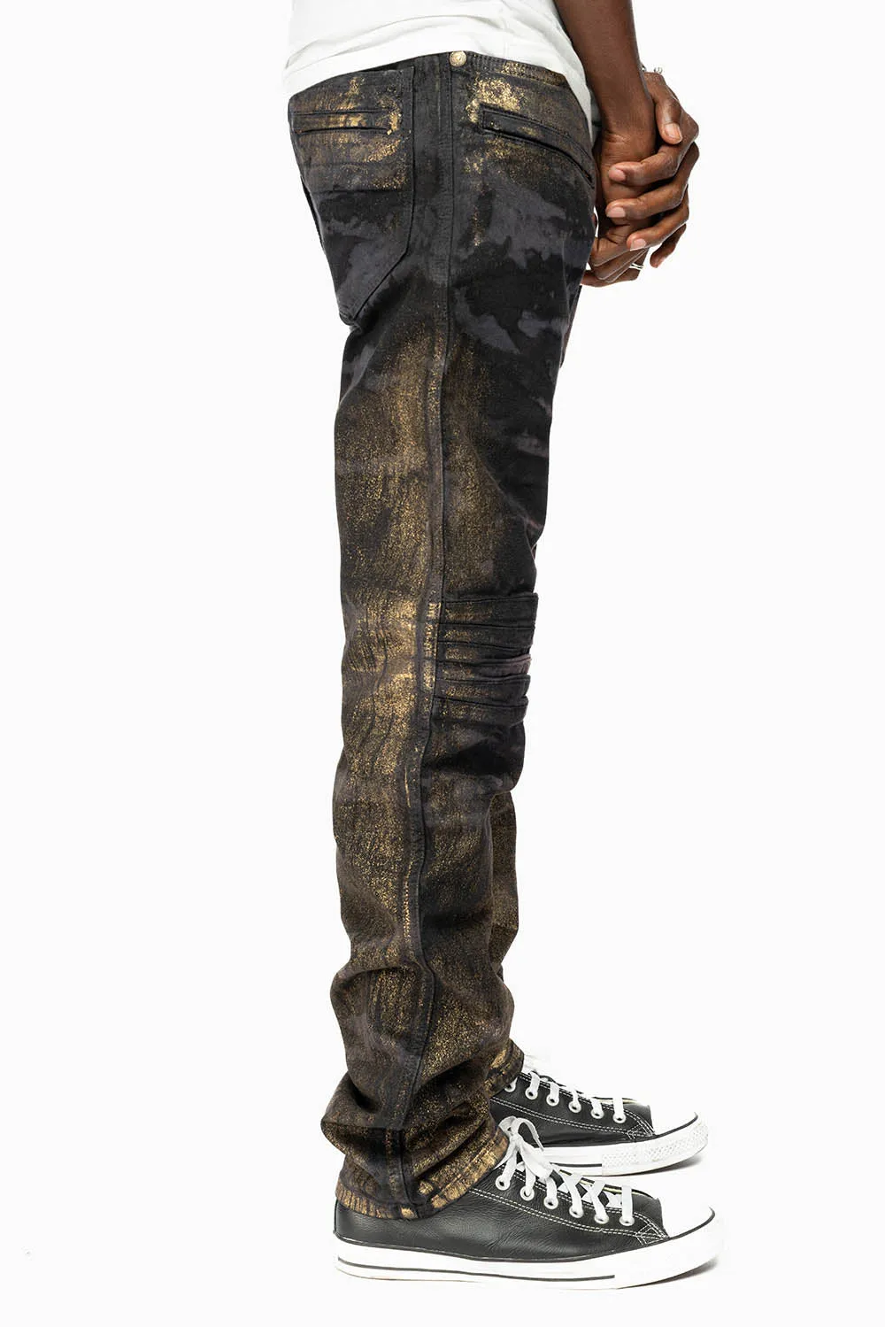 MENS MOTO BIKER JEANS IN AERO BLACK WASH sold by Robin's Jean product image thumbnail 3