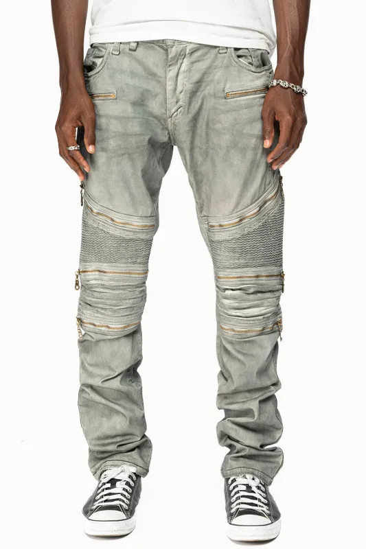 MENS THE SHOW BIKER JEANS IN DUSTY LIGHT GREY WASH sold by Robin's Jean