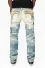 WESTERN KILLER FLAP STRAIGHT LEG JEAN WITH ULTRA SUEDE POCKET EMBELLISHED WITH CRYSTALS AND STUDS IN OMAHA TAN WASH sold by Robin's Jean
