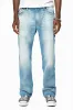 KILLER FLAP MENS STRAIGHT LEG JEAN IN OMAHA LIGHT BLUE WASH EMBELLISHED WITH JET BLK AND BLK DIAMOND CRYSTAL sold by Robin's Jean