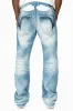 KILLER FLAP MENS STRAIGHT LEG JEAN IN OMAHA LIGHT BLUE WASH EMBELLISHED WITH JET BLK AND BLK DIAMOND CRYSTAL sold by Robin's Jean