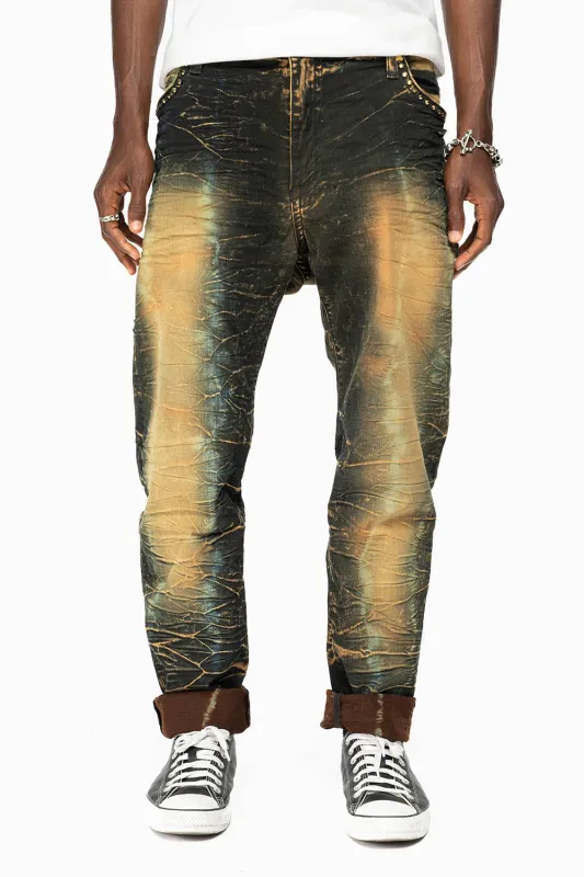 SKINNY MENS JEANS IN 4D DARK PERU WASH WITH AURUM CRYSTALS sold by Robin's Jean