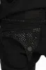 LONG FLAP SLIM FIT MENS JEANS WITH JET BLK CRYSTALS IN OVER-DYE BLACK sold by Robin's Jean