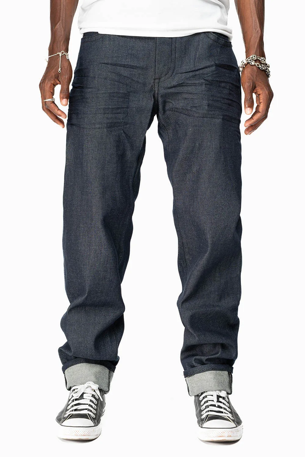 KILLER FLAP MENS SKINNY JEANS IN RINSED WASH WITH TONAL WINGS, STUDS AND CRYSTALS sold by Robin's Jean product image thumbnail 5