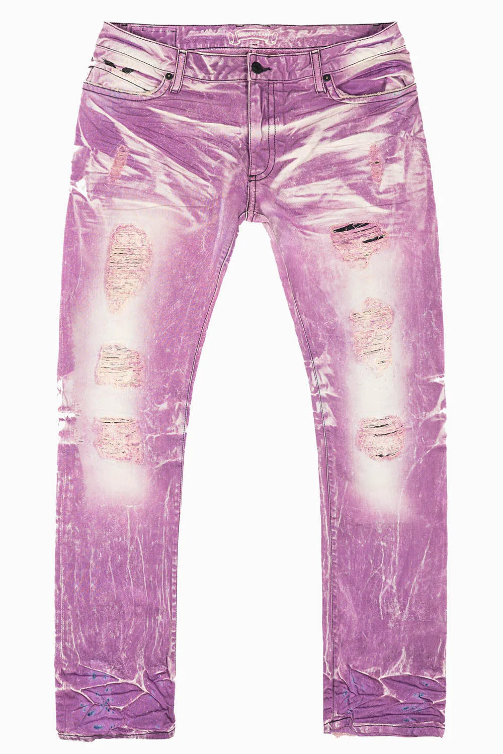 MENS LONG FLAP SLIM JEANS IN MONTECITO DESTROY WASH EMBELLISHED WITH CRYSTALS sold by Robin's Jean product image thumbnail 2