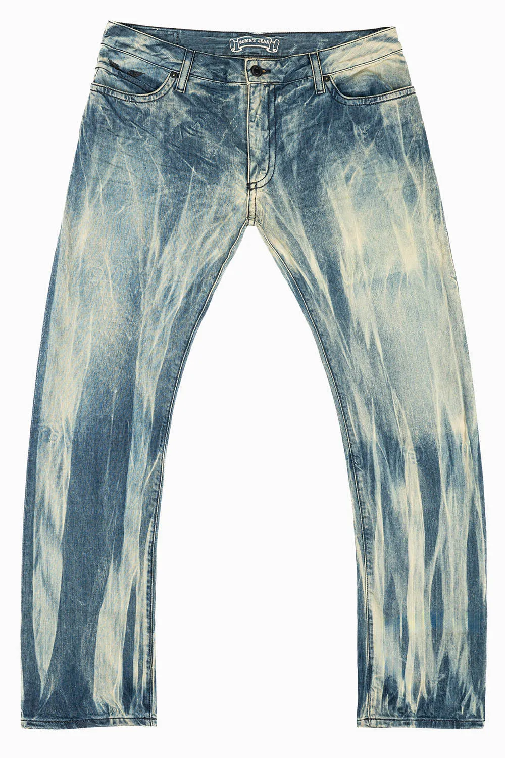 MENS LONG FLAP SLIM JEANS IN BLUE NIKO WASH EMBELLISHED WITH MONTANA CRYSTALS sold by Robin's Jean product image thumbnail 2