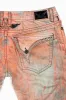 MENS LONG FLAP SLIM JEANS WITH CRYSTALS IN VINTAGE MEDELLIN  ORANGE/BROWN WASH sold by Robin's Jean
