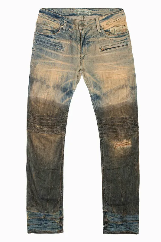 MOTO MEN'S BIKER JEANS IN TOP SECRET WASH sold by Robin's Jean