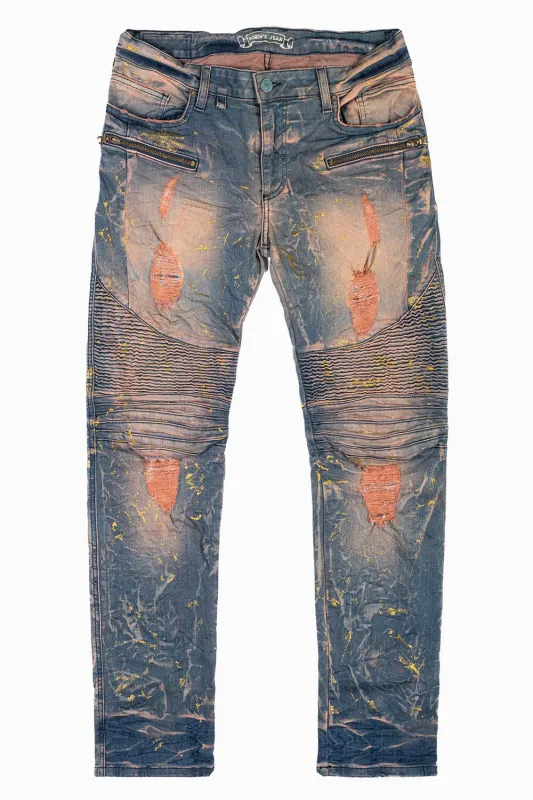 MENS BIKER JEANS MINERAL CHARCOAL WASH sold by Robin's Jean