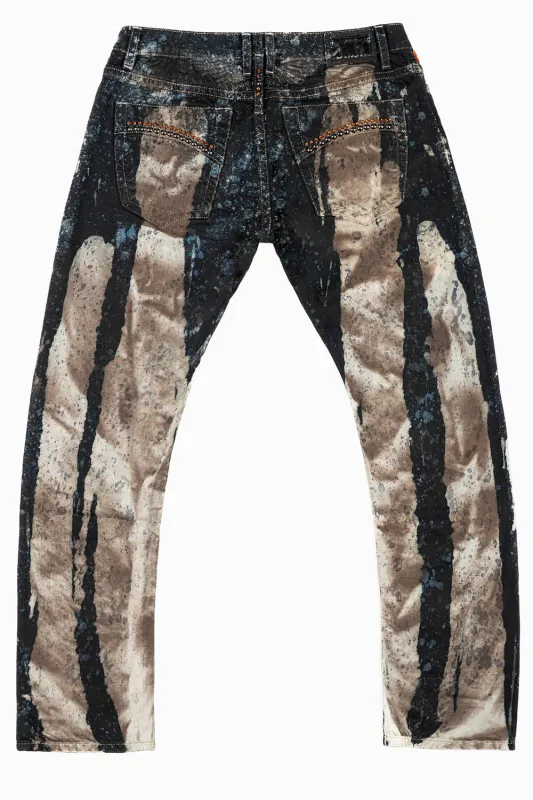 CLASSIC 5 POCKET STRAIGHT LEG JEAN IN CARBON WASH WITH CRYSTALS & STUDS sold by Robin's Jean