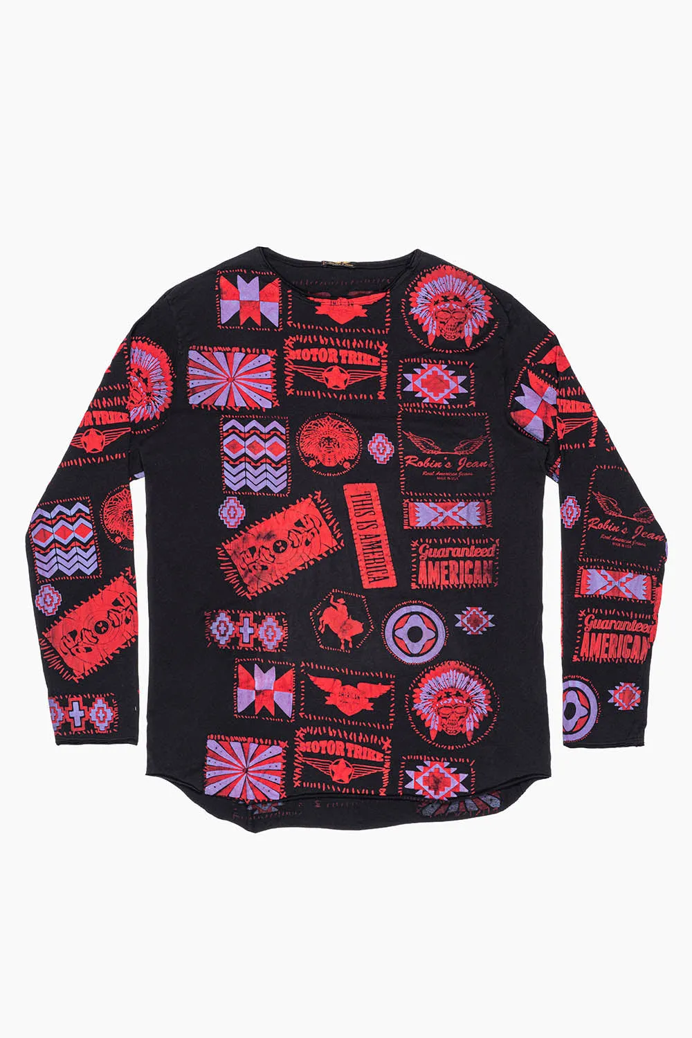 ROBIN’S LONG SLEEVE MOTORTRIKE TEE IN BLACK sold by Robin's Jean