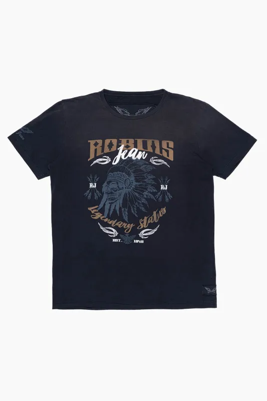 MENS  NATIVE AMERICAN LEGENDARY  T-SHIRT IN F-UP BLACK sold by Robin's Jean