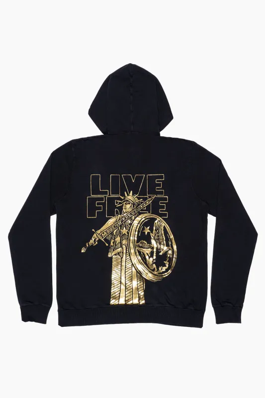 MENS LIVE FREE PULLOVER HOODIE IN BLACK sold by Robin's Jean