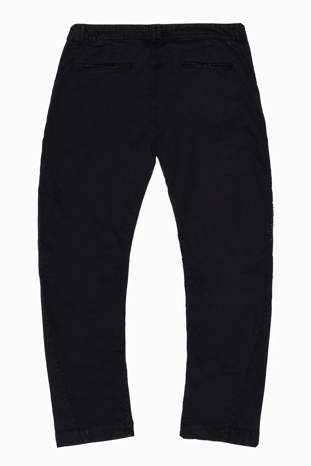 MENS CHINO PANTS WITH STUDS AND CRYSTALS IN PURE BLACK WASH sold by Robin's Jean product image thumbnail 2