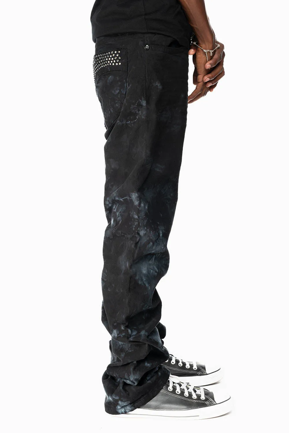 CLASSIC STRAIGHT LEG JEANS IN ASTRO BLACK WASH EMBELLISHED WITH BLK DIAMOND CRYSTALS sold by Robin's Jean product image thumbnail 4