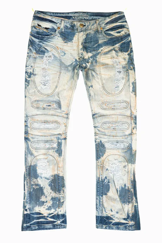 SLIM JEANS WITH OVAL PATCHES  IN JOSEPH INDIGO sold by Robin's Jean