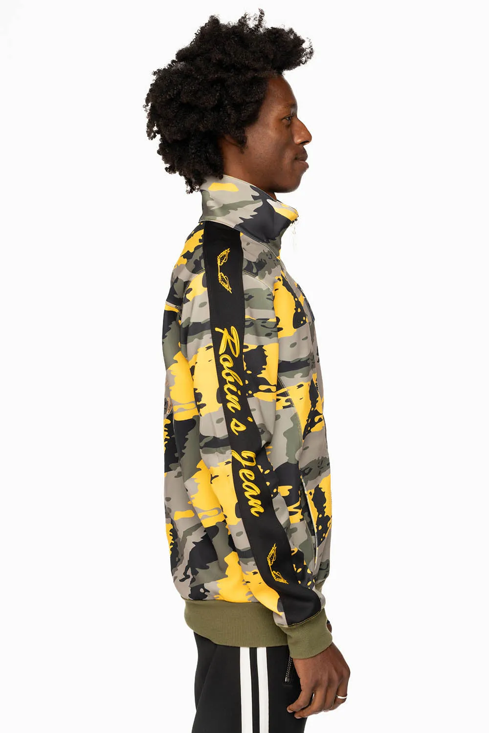 ROBIN’S TEAM TRACK JACKET IN CAMO YELLOW sold by Robin's Jean product image thumbnail 5