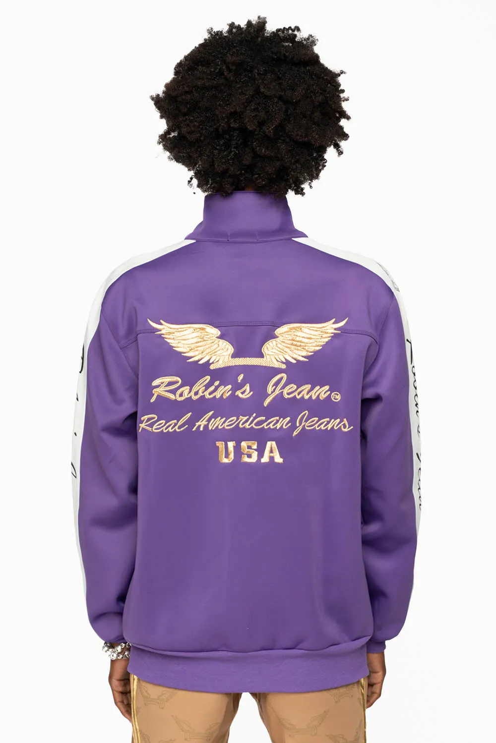 ROBIN’S TEAM TRACK JACKET IN PURPLE sold by Robin's Jean product image thumbnail 3