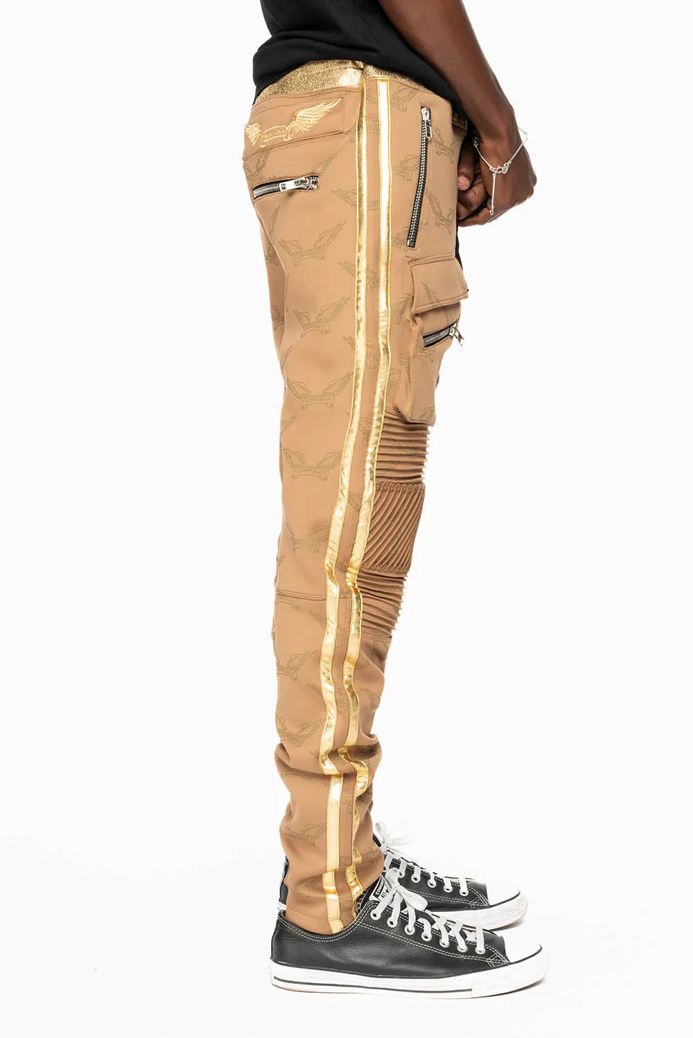 ROBIN’S MONOGRAM JOGGER IN KHAKI AND GOLD sold by Robin's Jean product image thumbnail 5