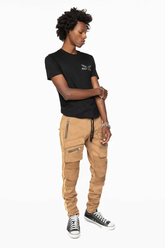 ROBIN’S MONOGRAM JOGGER IN KHAKI AND GOLD sold by Robin's Jean