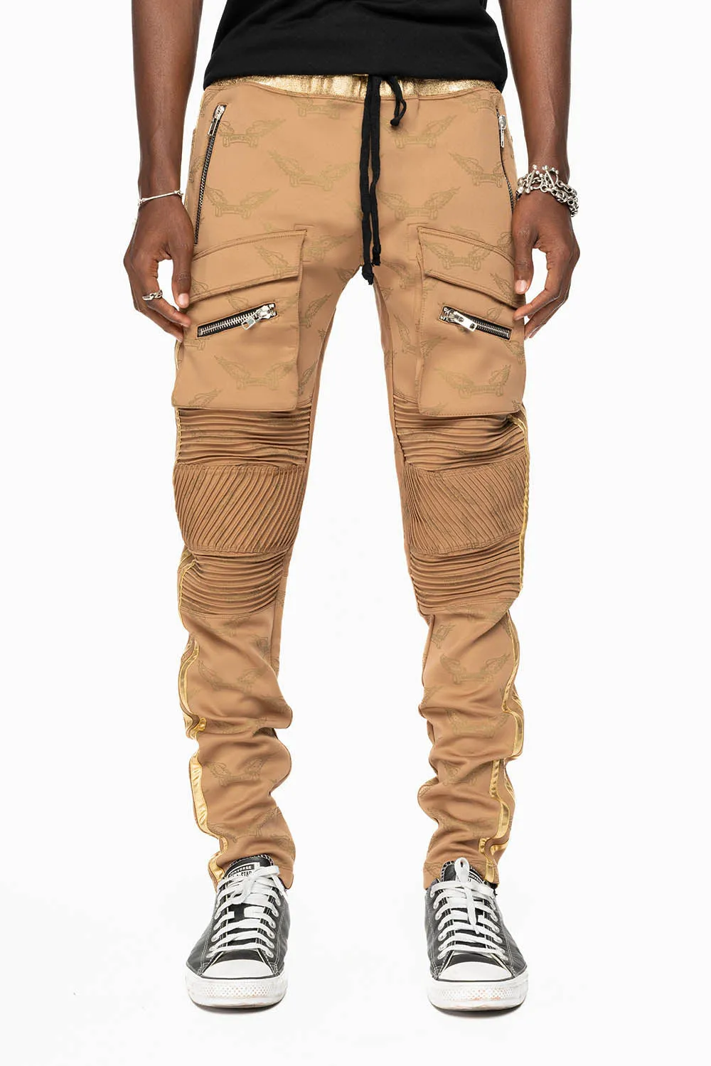 ROBIN’S MONOGRAM JOGGER IN KHAKI AND GOLD sold by Robin's Jean product image thumbnail 4