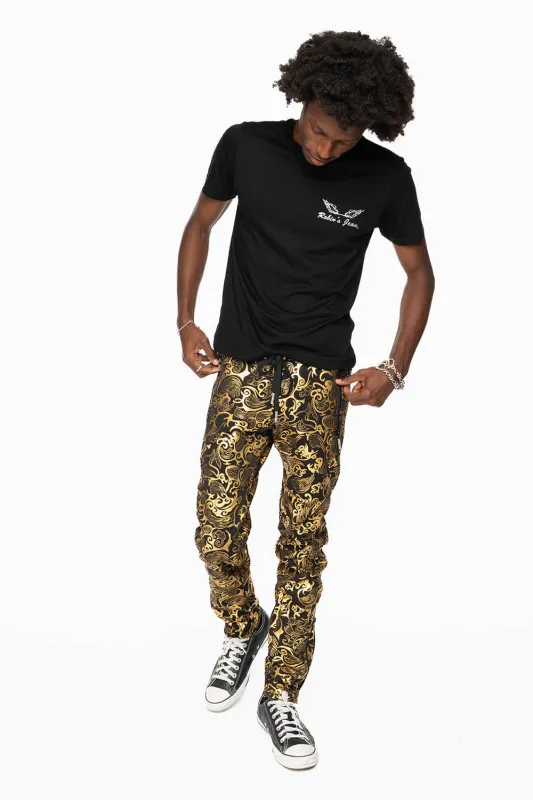 CLOUD JOGGER IN BLACK AND GOLD sold by Robin's Jean