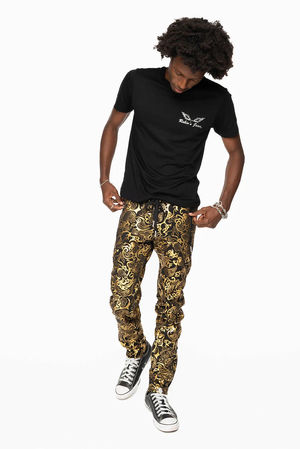 CLOUD JOGGER IN BLACK AND GOLD sold by Robin's Jean