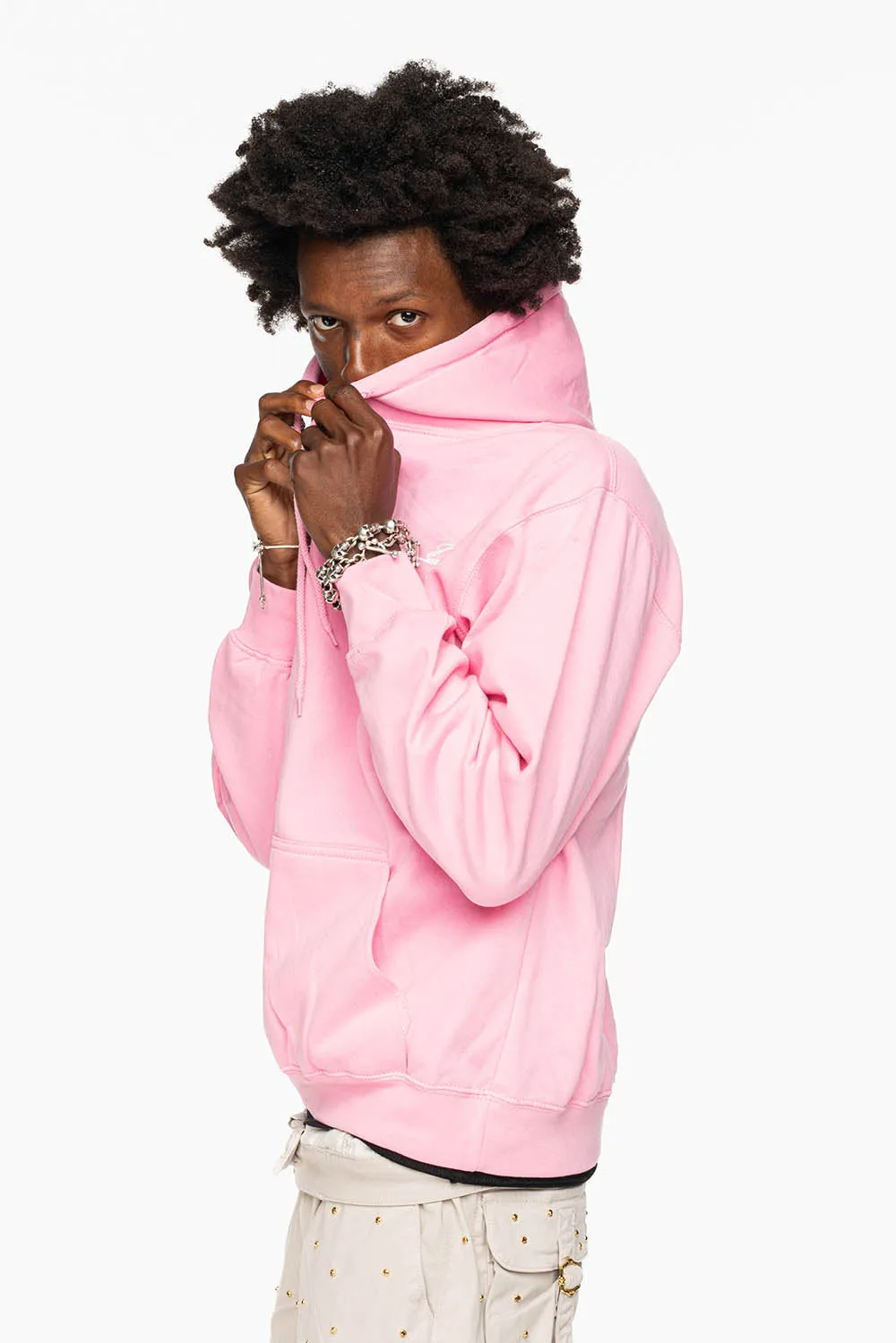 ROBIN’S JEAN PULLOVER HOODIE IN LIGHT PINK WITH WHITE WING PRINT sold by Robin's Jean product image thumbnail 3
