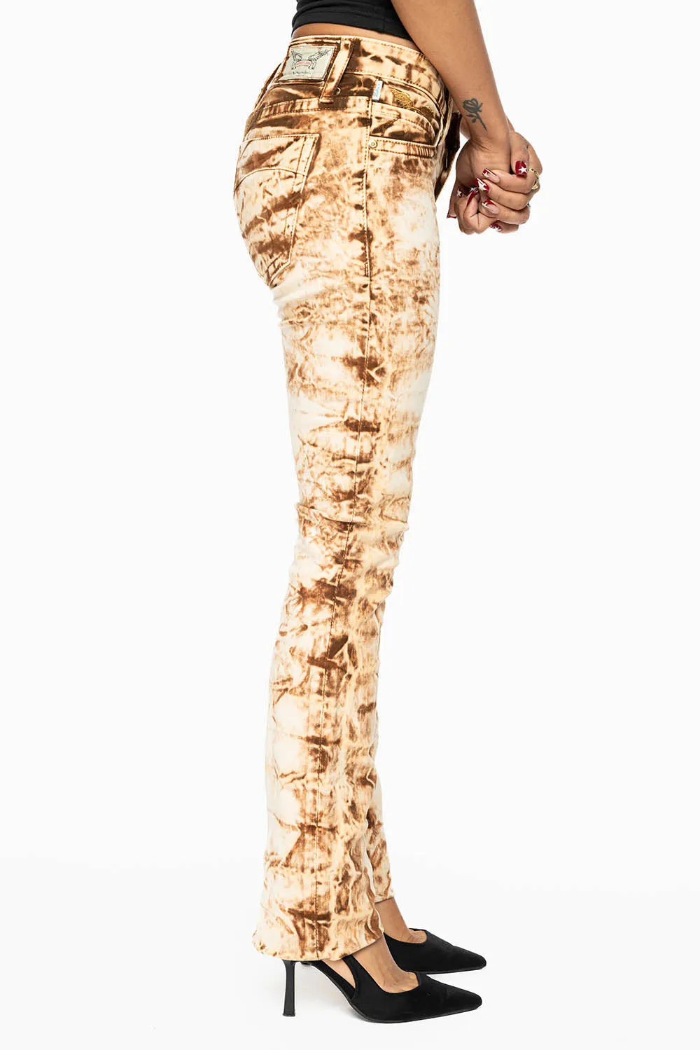 MARILYN LOW RISE WOMENS STRAIGHT LEG JEANS IN HAWAII KHAKI WASH sold by Robin's Jean product image thumbnail 4