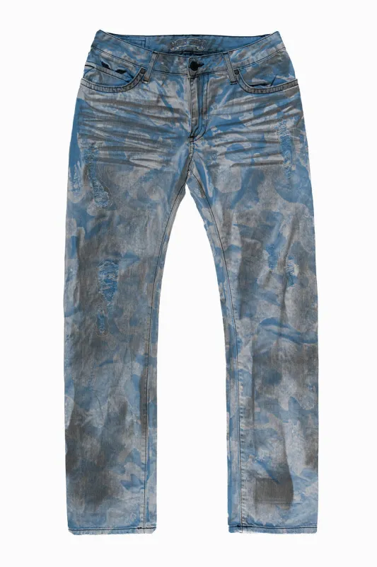 MENS LONG FLAP SLIM JEANS IN BLUE LA PETUS WASH sold by Robin's Jean