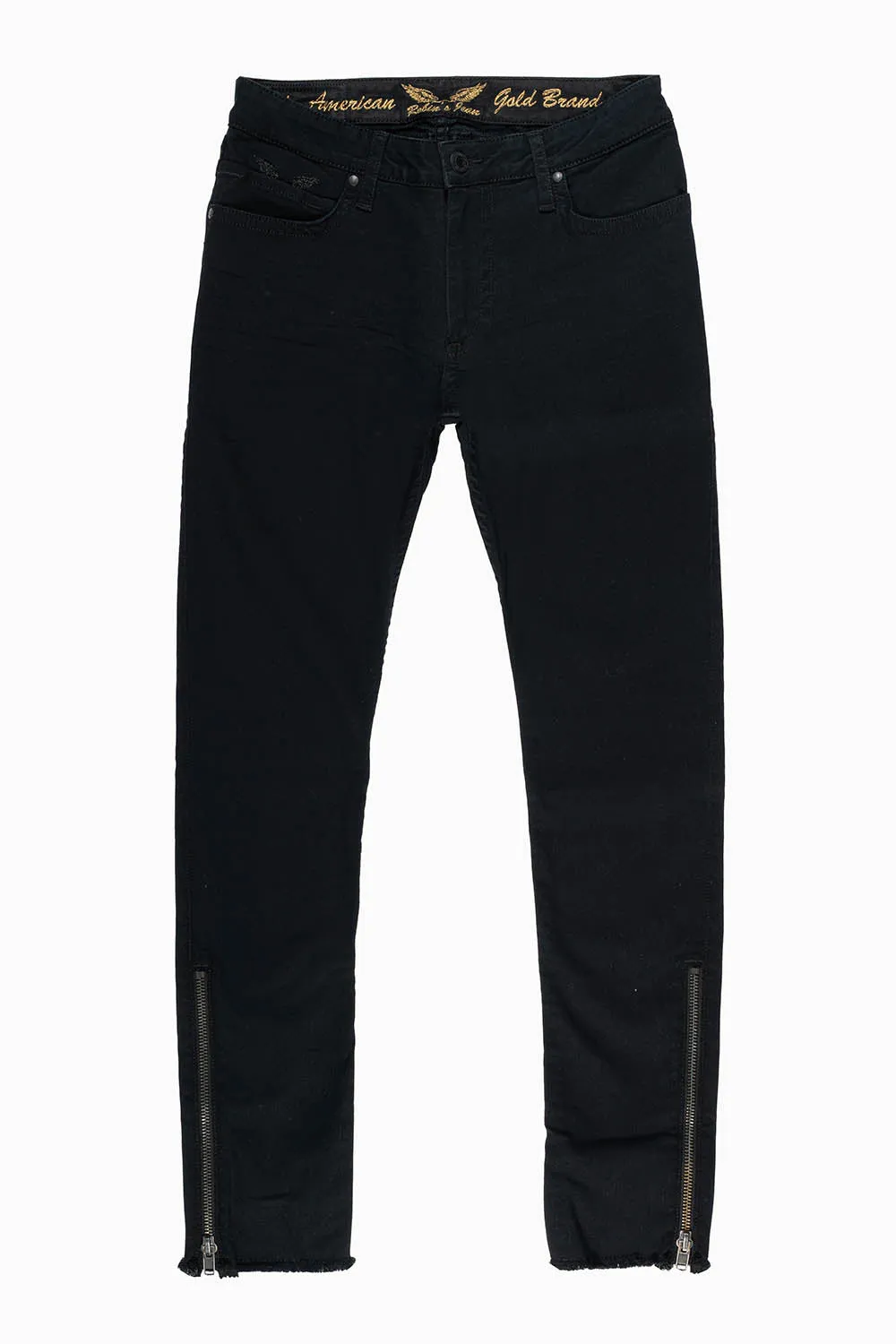 MENS SKINNY LEG ZIPPER JEANS IN PURE BLK sold by Robin's Jean