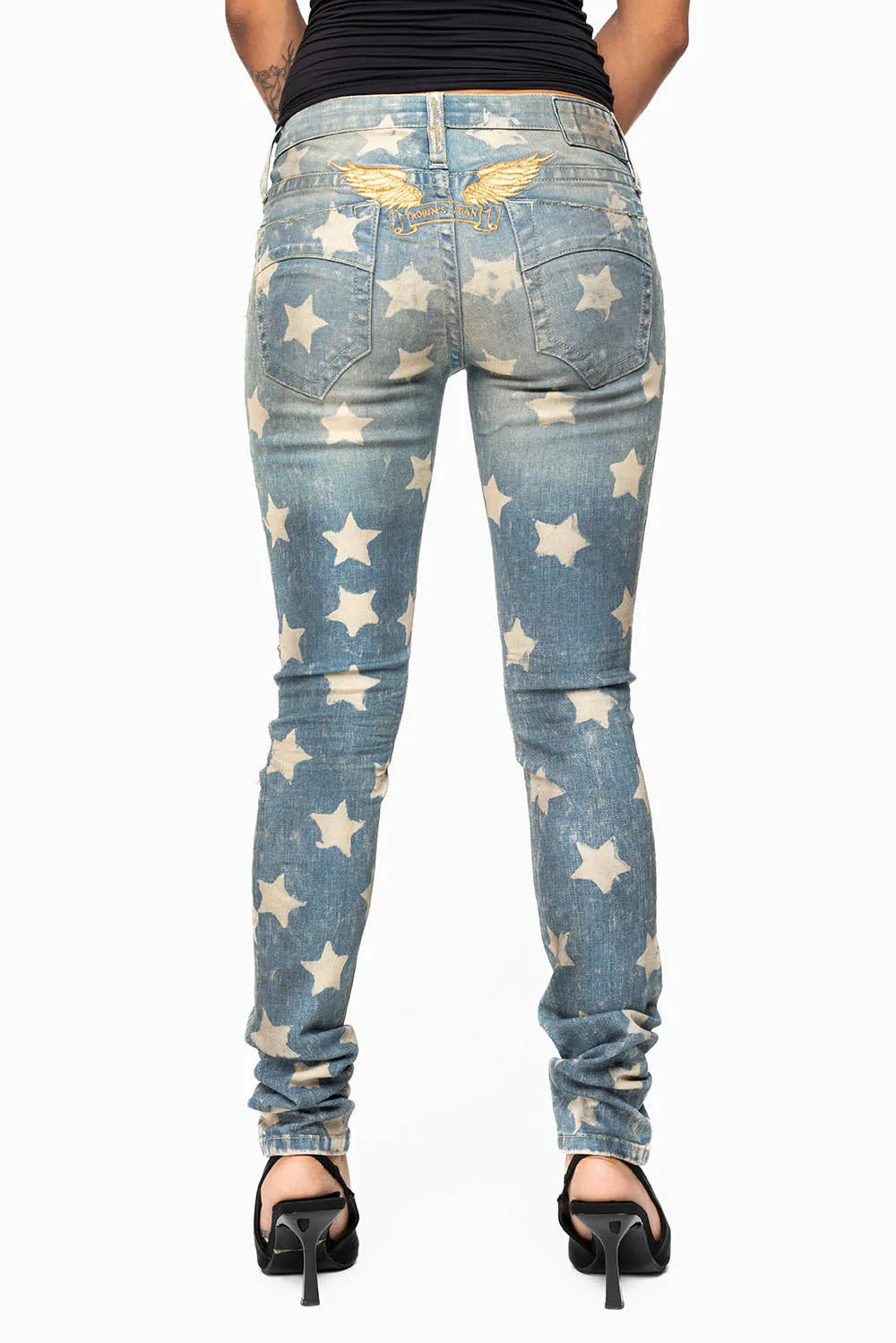 MARILYN WOMENS SKINNY PATRICE 3D DRK BROKEN WASH EMBELLISHED WITH CRYSTALS sold by Robin's Jean product image thumbnail 3