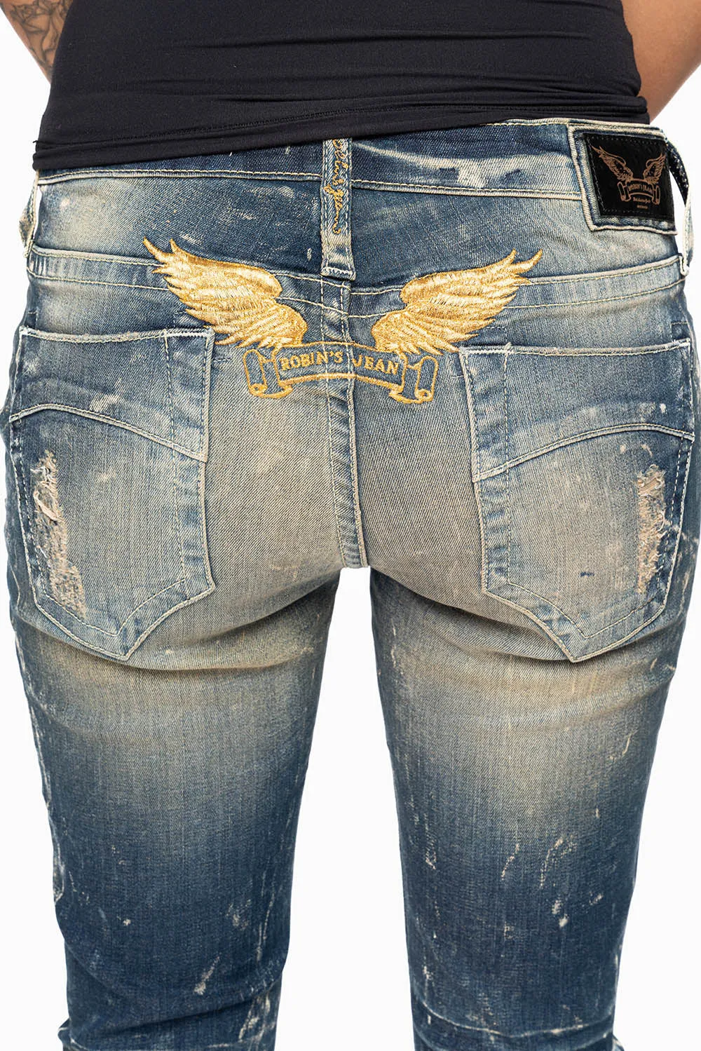 MARILYN WOMENS SKINNY JEAN IN 4D DARK BROKEN WASH sold by Robin's Jean product image thumbnail 3