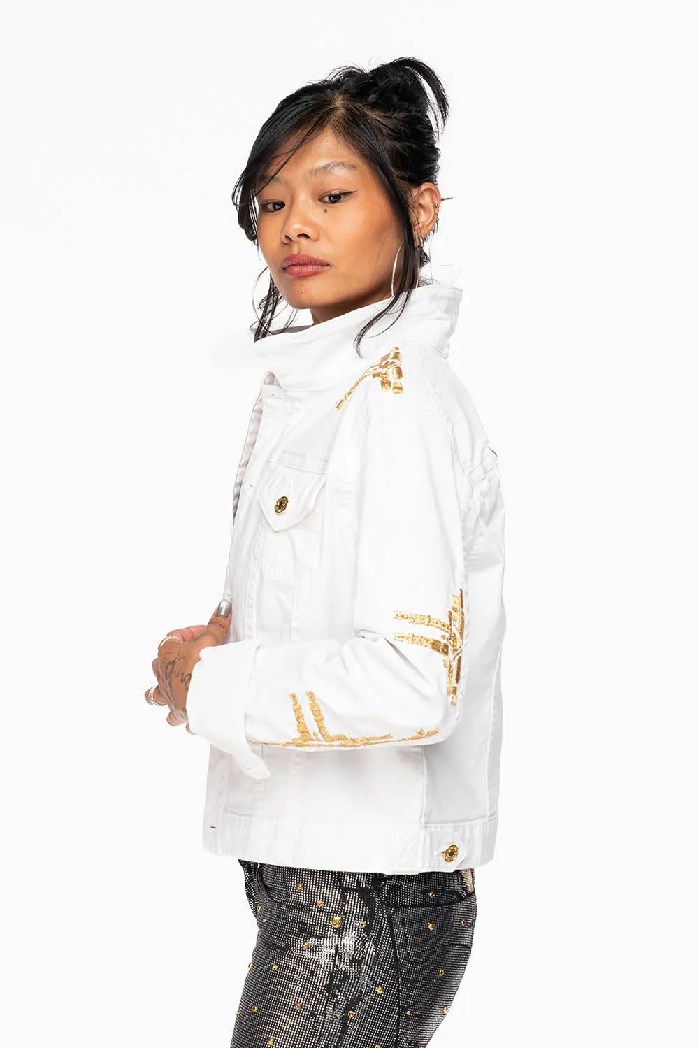 ROBIN'S JEAN DENIM JACKET IN CHAPA WHITE sold by Robin's Jean product image thumbnail 5