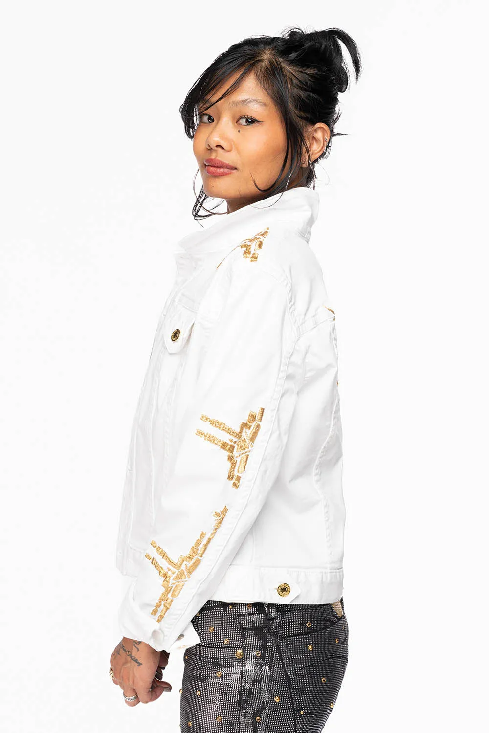 ROBIN'S JEAN DENIM JACKET IN CHAPA WHITE sold by Robin's Jean product image thumbnail 3