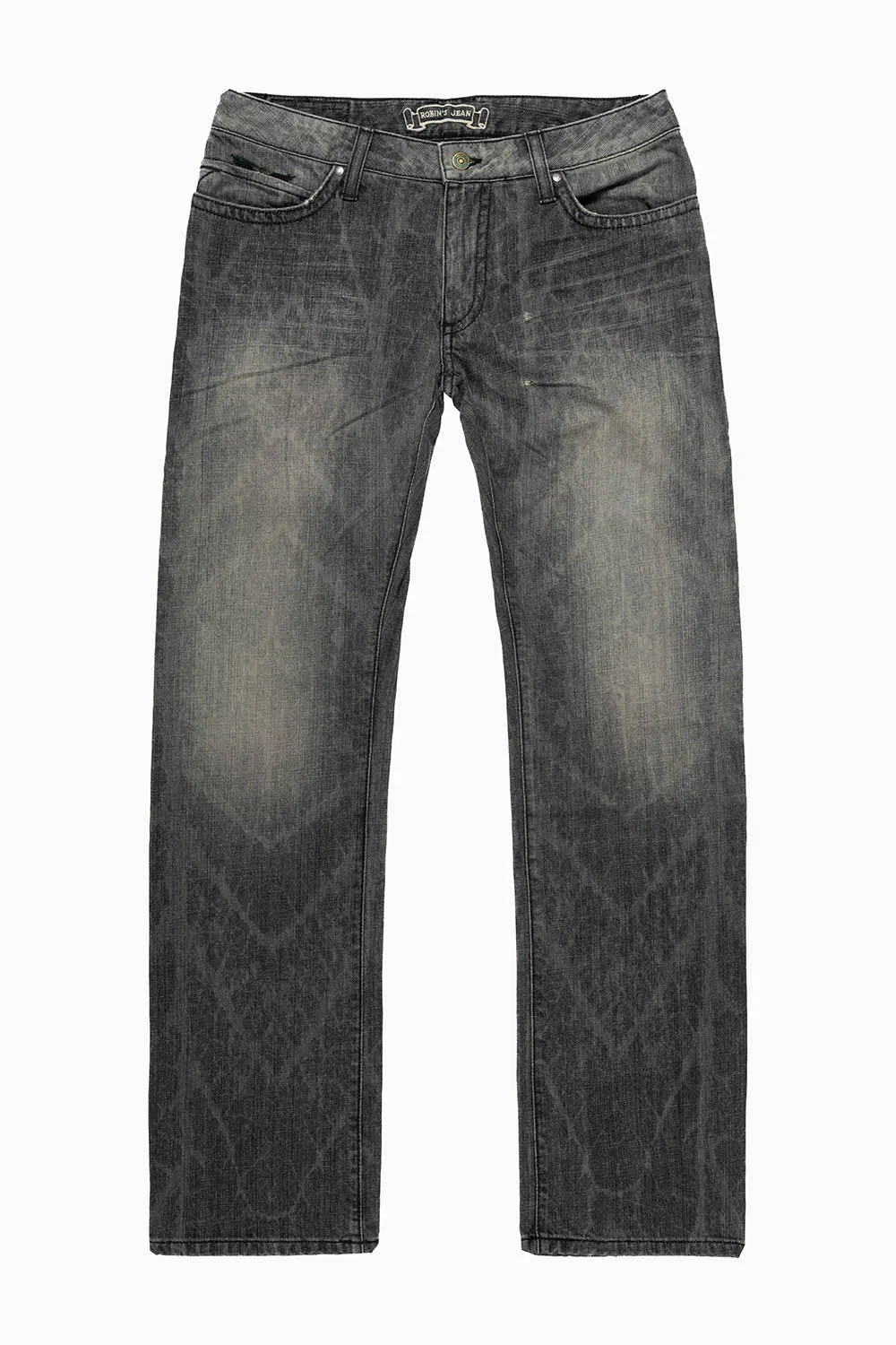 LONG FLAP STRAIGHT LEG JEANS WITH CRYSTALS IN AZTECA CHARCOAL WASH sold by Robin's Jean product image thumbnail 3