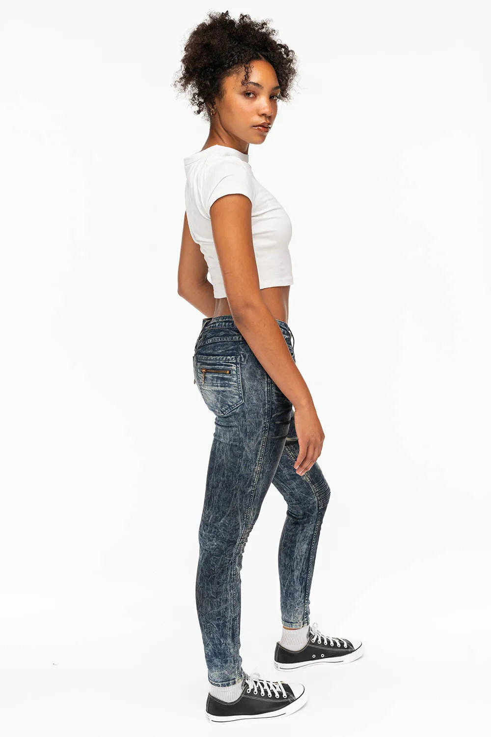 ROBIN'S BIKER WOMENS JEANS IN SILVER GHOST sold by Robin's Jean product image thumbnail 4