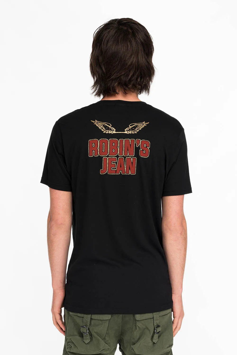 ROBINS SNAKE SCULL GOLD GLITTER TEE IN BLACK sold by Robin's Jean product image thumbnail 2