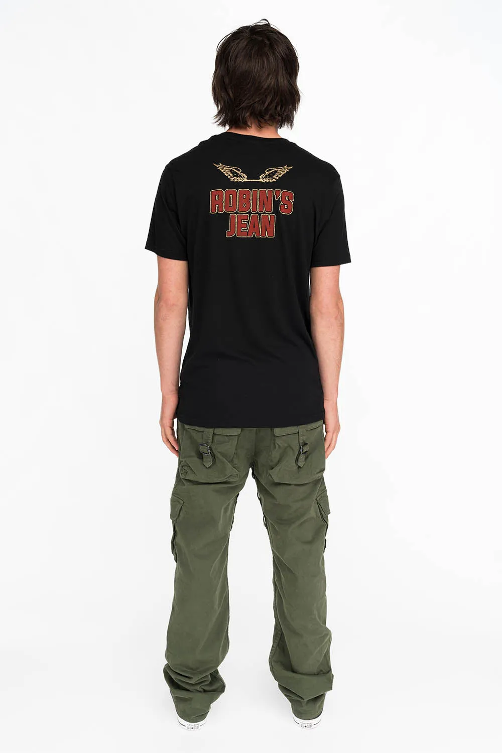 ROBINS SNAKE SCULL GOLD GLITTER TEE IN BLACK sold by Robin's Jean product image thumbnail 3