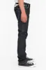 MENS RAW DENIM SLIM FIT CLASSIC JEANS WITH HEAVY STITCHING AND WHITE EMBROIDERED WINGS sold by Robin's Jean