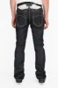 MENS RAW DENIM SLIM FIT CLASSIC JEANS WITH HEAVY STITCHING AND WHITE EMBROIDERED WINGS sold by Robin's Jean