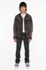MENS RAW DENIM SLIM FIT CLASSIC JEANS WITH HEAVY STITCHING AND WHITE EMBROIDERED WINGS sold by Robin's Jean