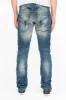 CROSSED OUT LONG FLAP MENS JEANS IN 3D MEDIUM BROKEN WITH CRYSTALS sold by Robin's Jean