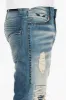 CROSSED OUT LONG FLAP MENS JEANS IN 3D MEDIUM BROKEN WITH CRYSTALS sold by Robin's Jean