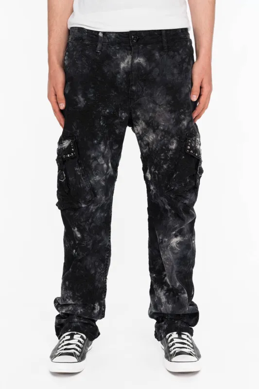 ROBINS NEW MILITARY STYLE CARGO PANTS IN ASTROBLACK WASH WITH STUDS AND CRYSTALS sold by Robin's Jean