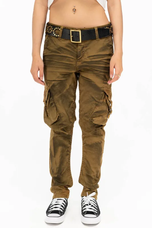 WOMENS MILITARY STYLE CARGO IN SUPERNATURAL OLIVE sold by Robin's Jean