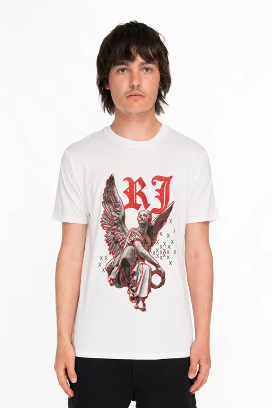 NEON ANGEL MENS T-SHIRT IN WHITE sold by Robin's Jean
