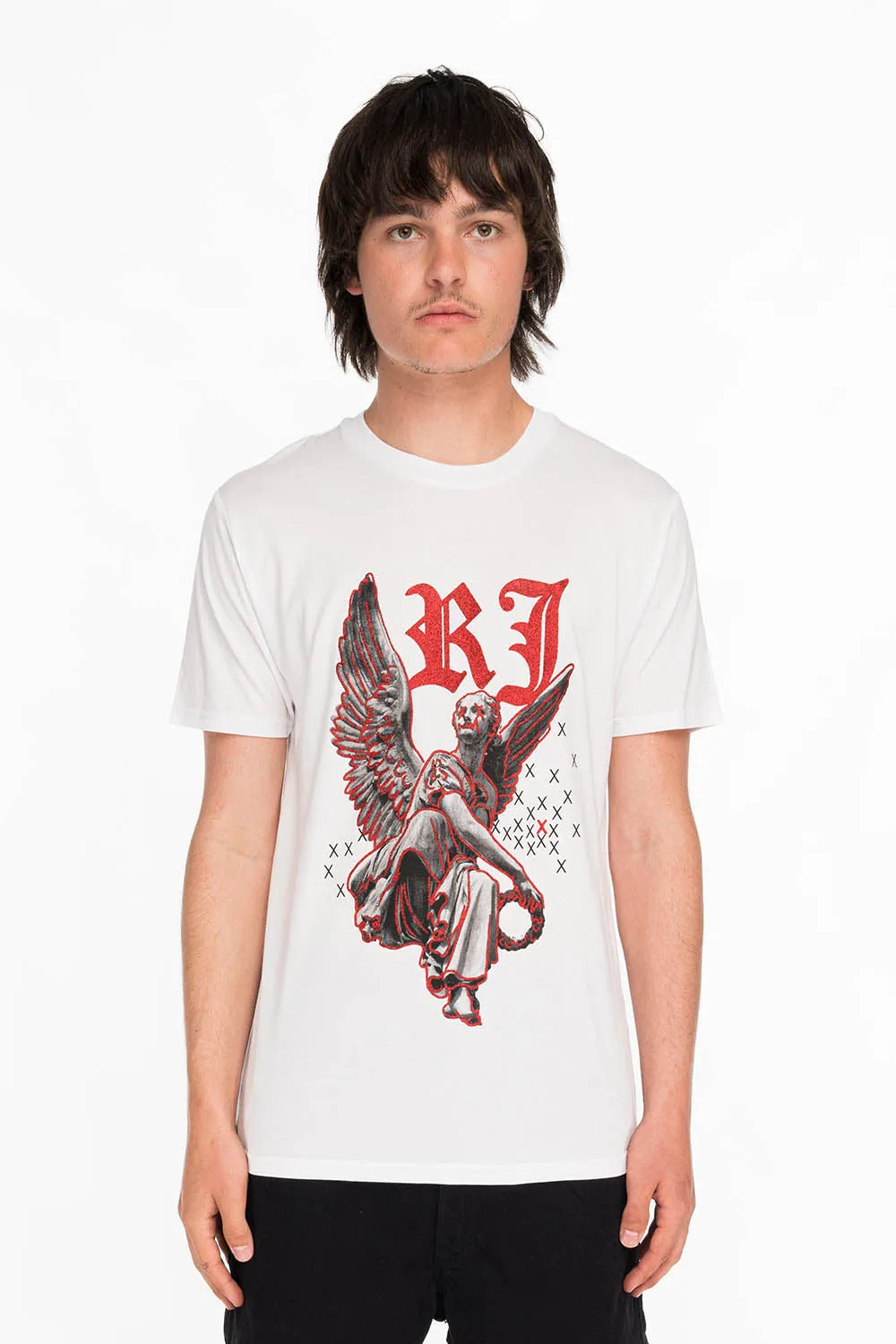 NEON ANGEL MENS T-SHIRT IN WHITE sold by Robin's Jean